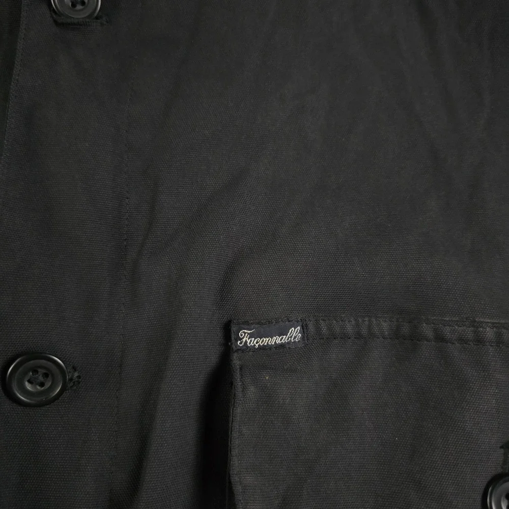 Vtg Faconnable Albert Goldberg Black Biswing Bomber Jacket Elbow Patches Men's L - Picture 13 of 16